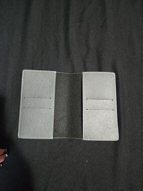 Minimal Grey Leather Passport And Card Holder